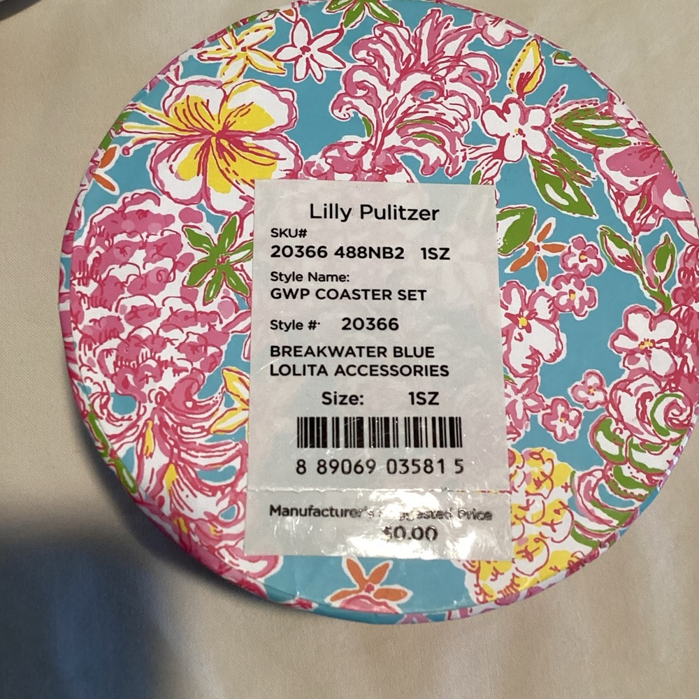 Lilly Pulitzer Vibrant Floral Ceramic Coasters Set of 4 - Picture 4 of 4